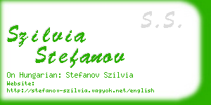 szilvia stefanov business card